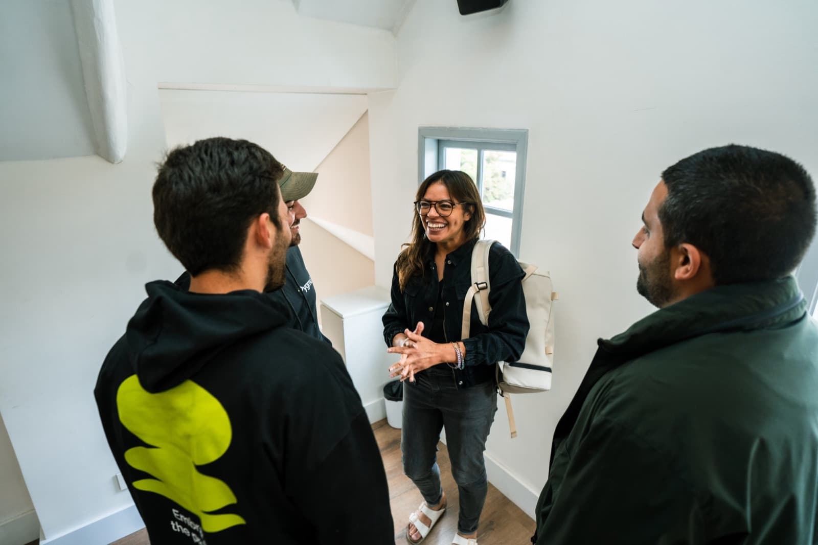 Founders catching up between Offline Week sessions